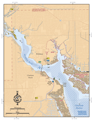Detailed map of Myakka River and El Jobean