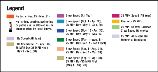 Map Legend for Manatee Speed Zones